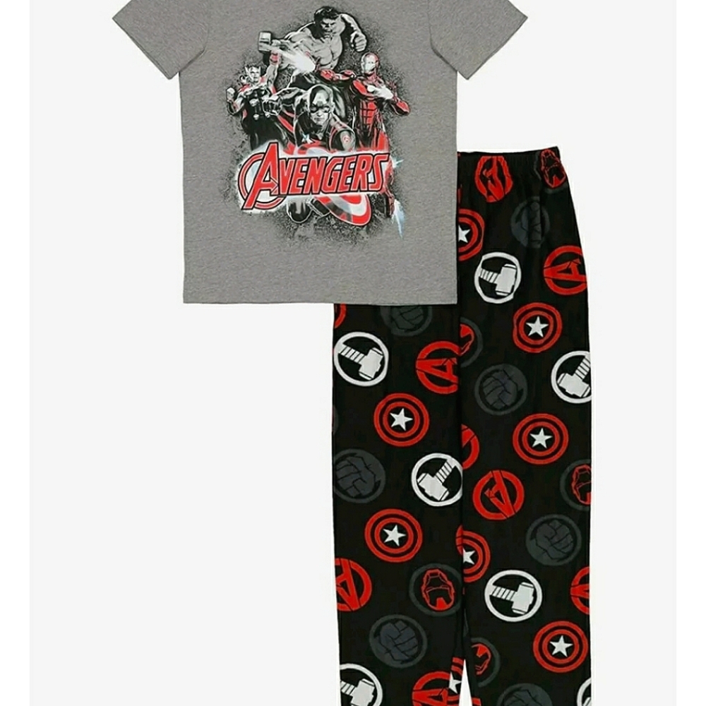 NEW Avengers Pajama Set! 2-Piece Marvel Comics Cotton/Fleece Pjs. Men, L. Unisex